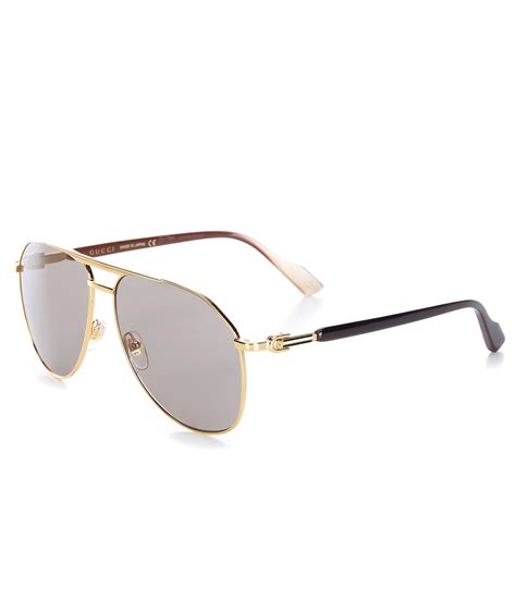 gucci white sunglasses aviator|Gucci 59mm aviator sunglasses.